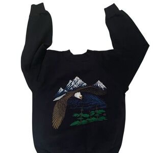 Vintage 1989 Sweatshirt Bald Eagle Mountain USA LSJ Sportswear